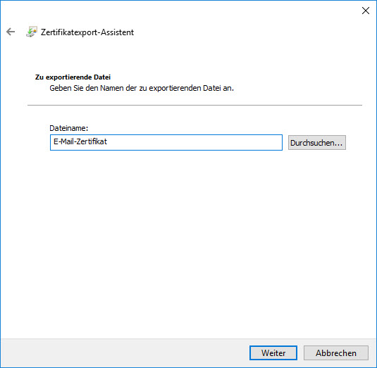 E-Mail-Zertifikat installieren und konfigurieren (mit Internet Explorer und Chrome) 9