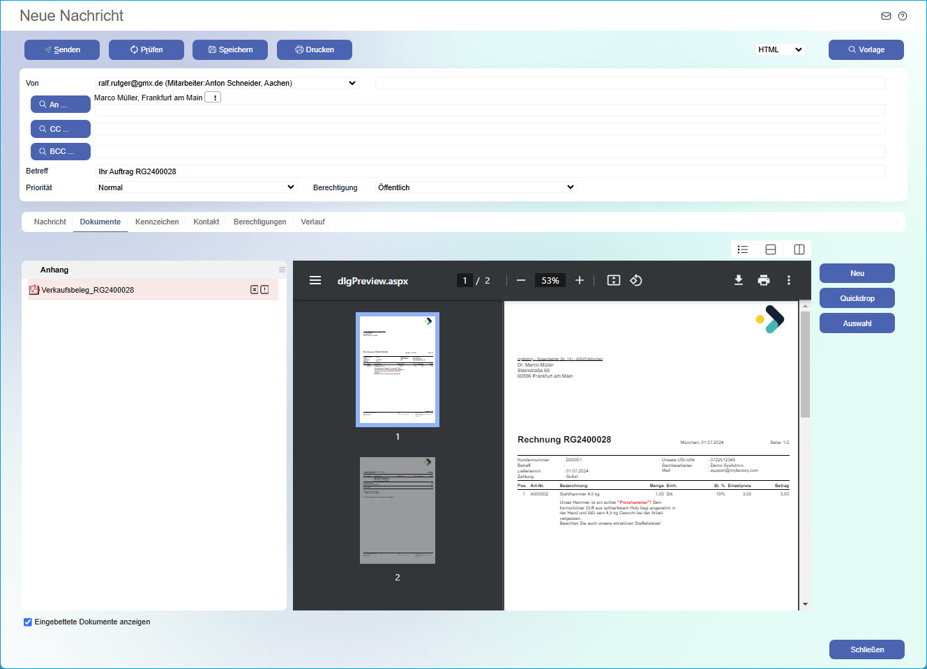 E-Invoicing: So gelingt der automatisierte Austausch elektronischer Rechnungen mit der Myfactory 3